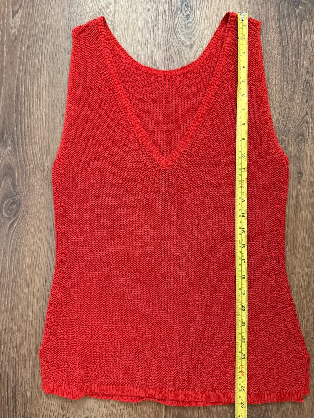 Massimo Dutti Red Open-Stitch Knit Sweater Vest - Size Medium (Made in Italy)